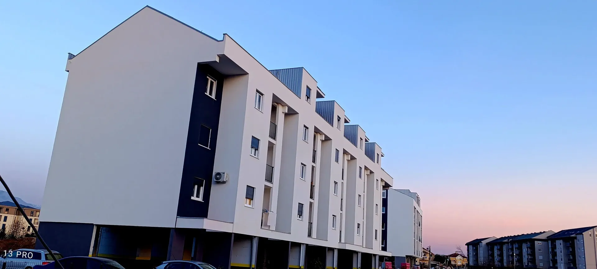 Exterior of a modern residential building.