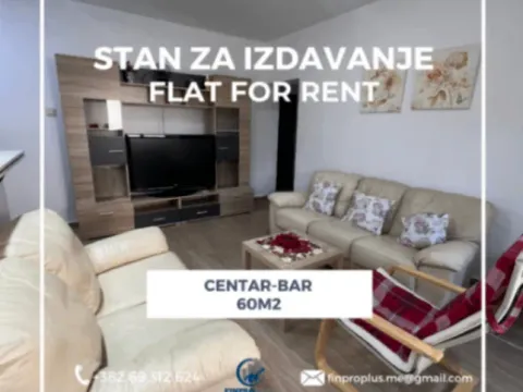 Two Bedroom Apartment for Rent, 60m2, Centar, Bar Two Bedroom Apartment for Rent, 60m2, Centar, Bar
