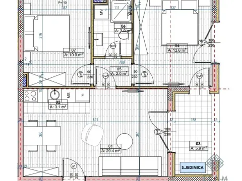 Prodaja, dvosoban stan, 59m², Ljubović, Podgorica - image 3