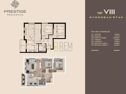 Prodaja, dvosoban stan, 62m², Zabjelo, Podgorica - image 7