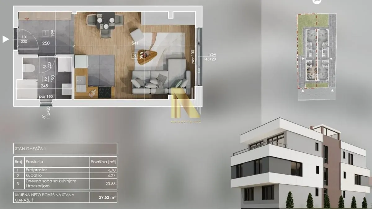 Prodaja, garsonjera, 30m², Telep, Novi Sad Sve Podlokacije