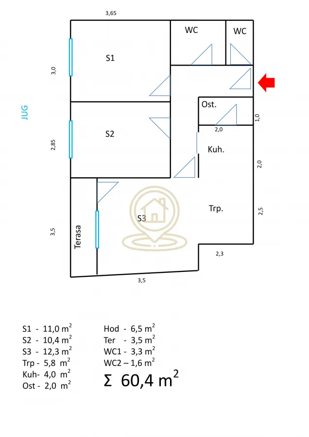 Prodaja, trosoban stan, 60m², Podbara, Novi Sad Sve Podlokacije