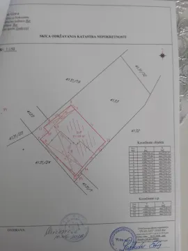 Katastarski plan sa prikazom parcele i koordinatama. - image 11