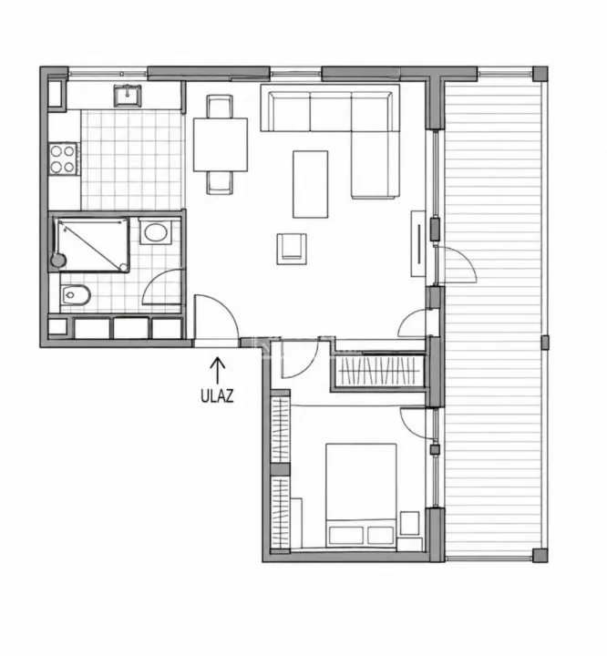 Prodaja, jednosoban stan, 42m², Ledine, Beograd