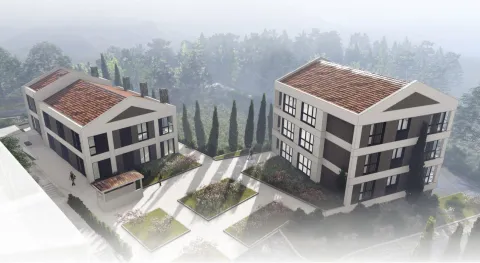 3D prikaz modernih stambenih zgrada sa uređenim dvorištem i zelenilom. - image 3
