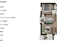 Sale, two bedroom apartment, 70m², Šušanj, Bar - image 1