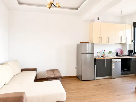 Living room with kitchen in bright tones. - image 5
