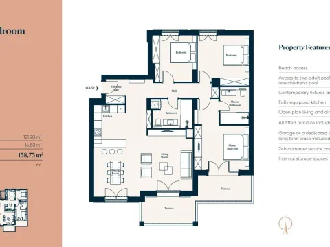 Sale, three bedroom apartment, 138m², Luštica, Herceg Novi - image 8