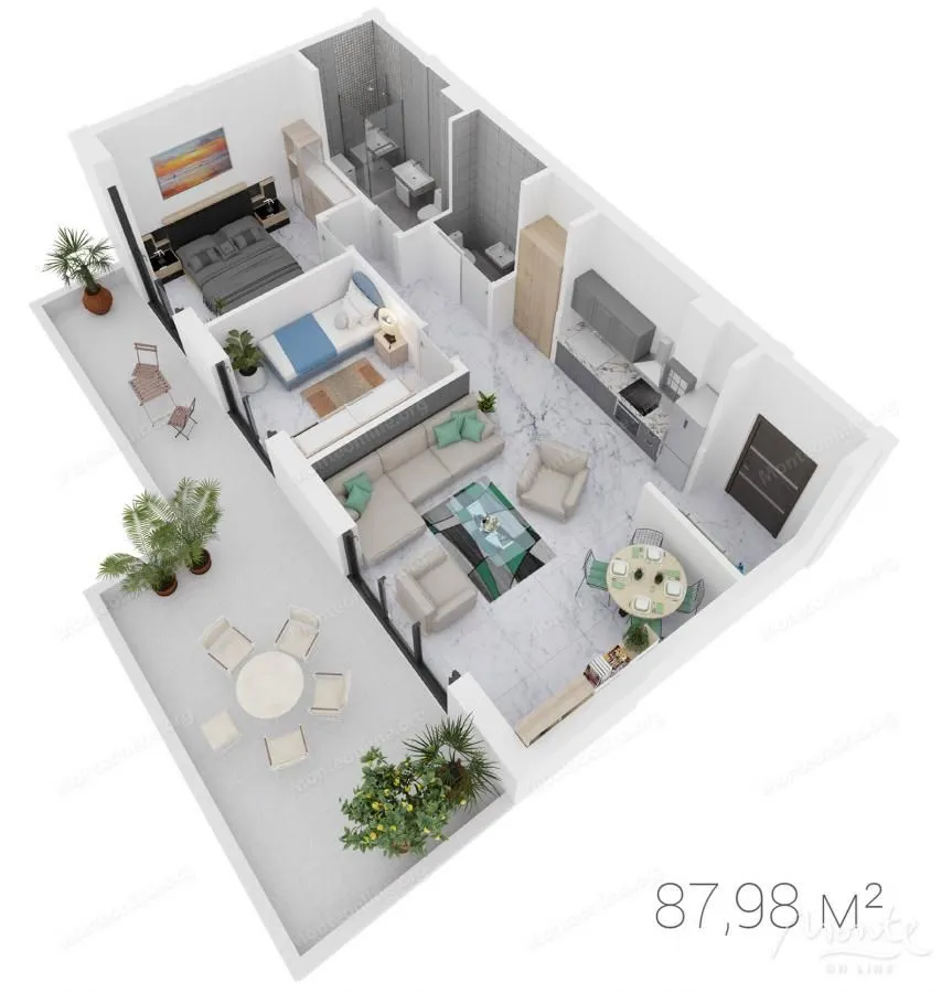 Prodaja, jednosoban stan, 46m², Dobrota, Kotor