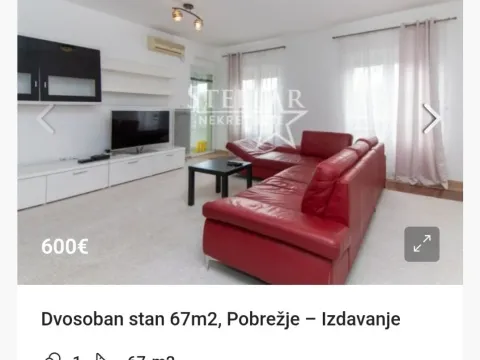 Izdavanje, dvosoban stan, 67m², Pobrežje, Podgorica - image 1