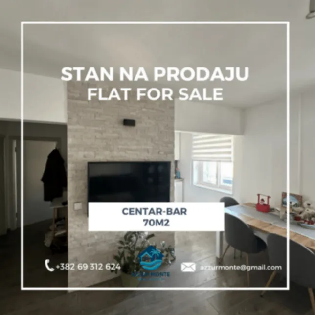 Sale, two bedroom apartment, 70m², Centar, Bar