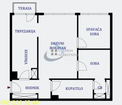 Floor plan of the apartment showing the layout of the rooms. - image 5