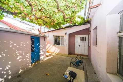 Courtyard with a grapevine canopy and a table with a chair. - image 9