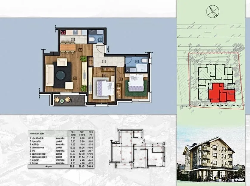 Prodaja, jednosoban stan, 45m², Centar, Kolašin