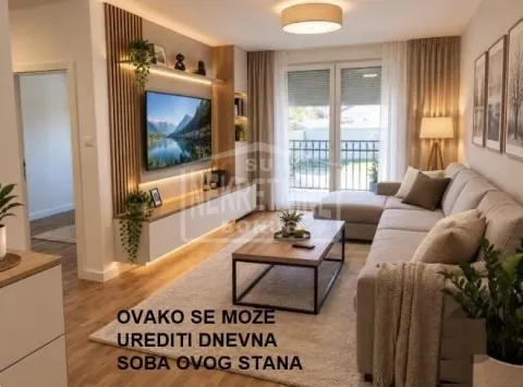 Moderna dnevna soba sa garniturom, TV-om i izlazom na terasu. - image 9