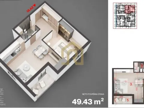 Prodaja, dvosoban stan, 49m2, Brace Jerković, Voždovac, Beograd