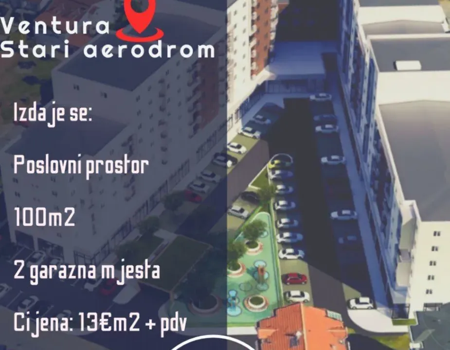 Izdavanje, poslovni prostor, 100m², Stari Aerodrom, Podgorica