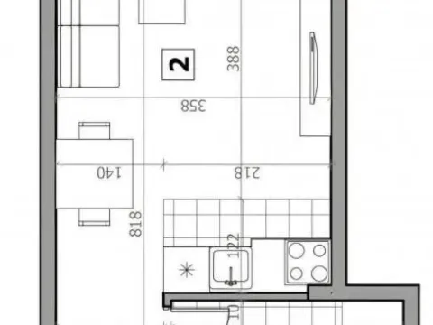 Sale, studio apartment, 31m², Sremska Kamenica, Petrovaradin
