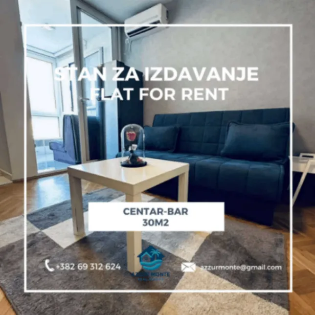 Rent, studio apartment, 30m², Centar, Bar