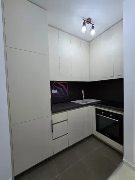 Small modern kitchen with built-in cabinetry and appliances. - image 6