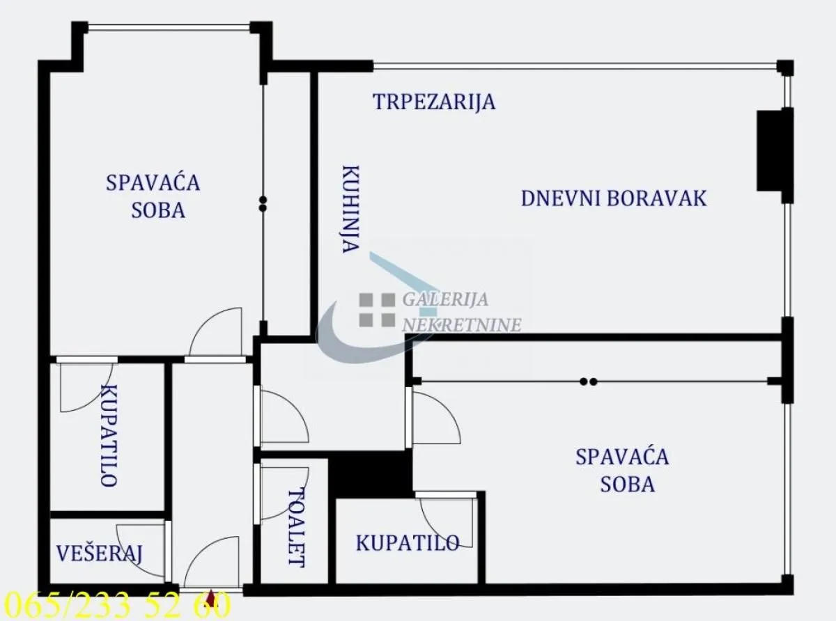 Prodaja, trosoban stan, 95m², Novi Beograd Blok 65, Novi Beograd Sve Podlokacije