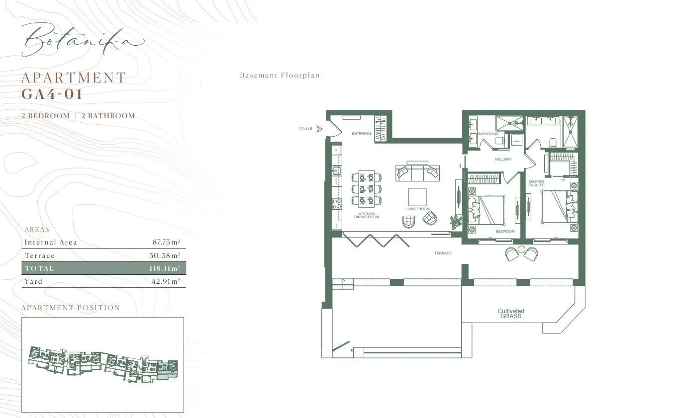 Sale, two bedroom apartment, 118m², Luštica, Tivat