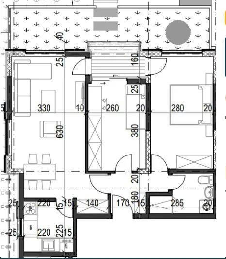 Sale, two bedroom apartment, 62m², Radanovići, Kotor