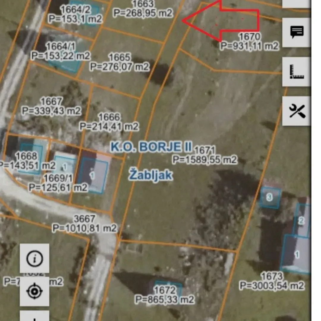 Prodaja, plac, 269m², Borje, Žabljak
