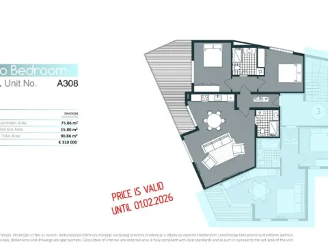 Sale, two bedroom apartment, 56m², Donja Lastva, Tivat - image 4
