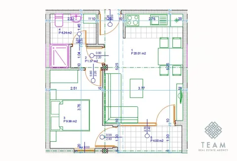Architectural floor plan of the apartment with room layout and dimensions. - image 6