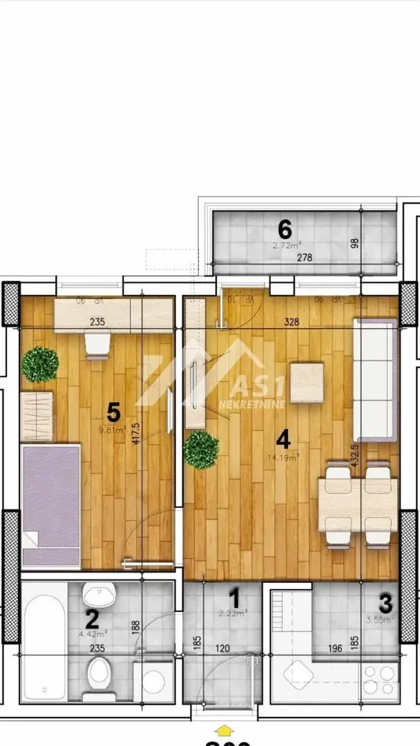 Izdavanje, jednosoban stan, 38m², Socijalno, Novi Sad Sve Podlokacije
