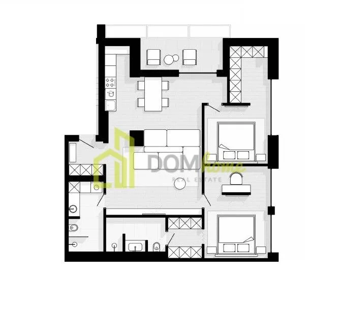 Sale, two bedroom apartment, 102m², Sveti Stefan, Budva