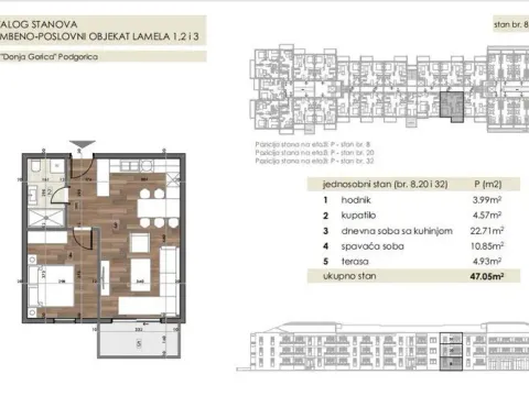 Prodaja, jednosoban stan, 47m², Donja Gorica, Podgorica - image 1
