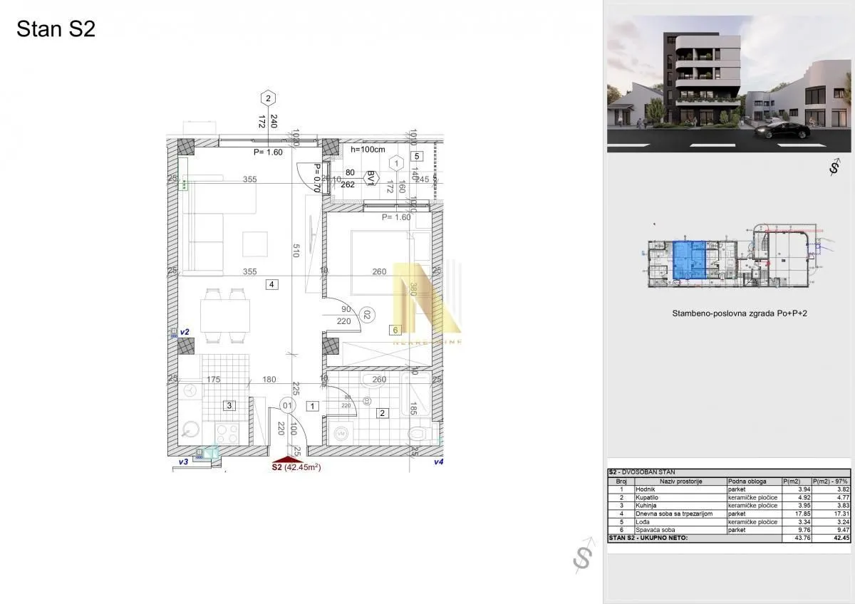 Prodaja, jednosoban stan, 42m², Bulevar patrijarha Pavla, Novi Sad Sve Podlokacije