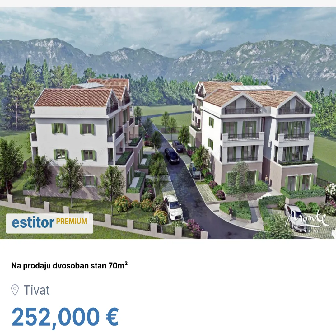 Prodaja, dvosoban stan, 70m², Tivat, Crna Gora