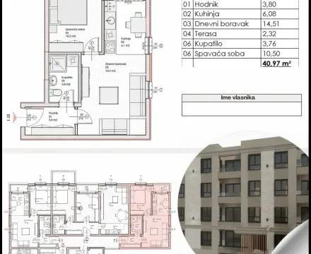 Sale, one bedroom apartment, 41m², Podgorica, Crna Gora - image 6