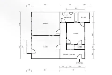 Floor plan drawing with room dimensions. - image 14