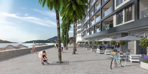 Eksterijer moderne zgrade na šetalištu pored mora. - image 5