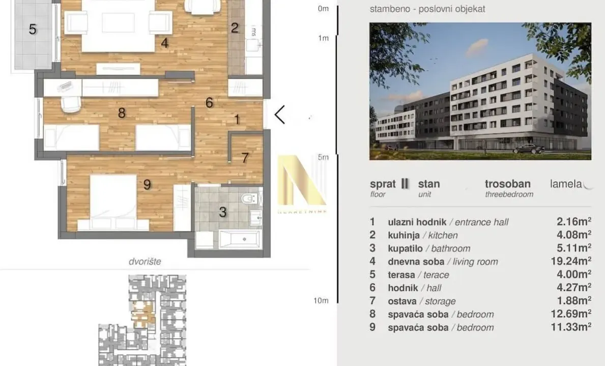 Prodaja, trosoban stan, 63m², Telep, Novi Sad Sve Podlokacije