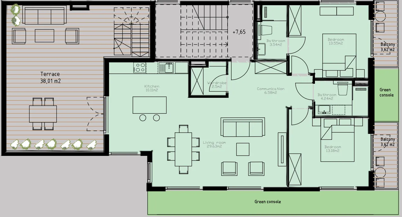 Prodaja, dvosoban stan, 2214m², Tivat, Crna Gora