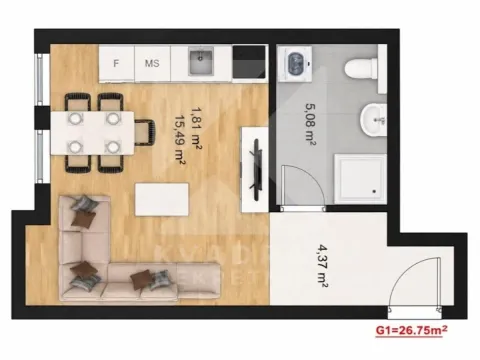 Prodaja, garsonjera, 27m², Stari Aerodrom, Podgorica - image 3