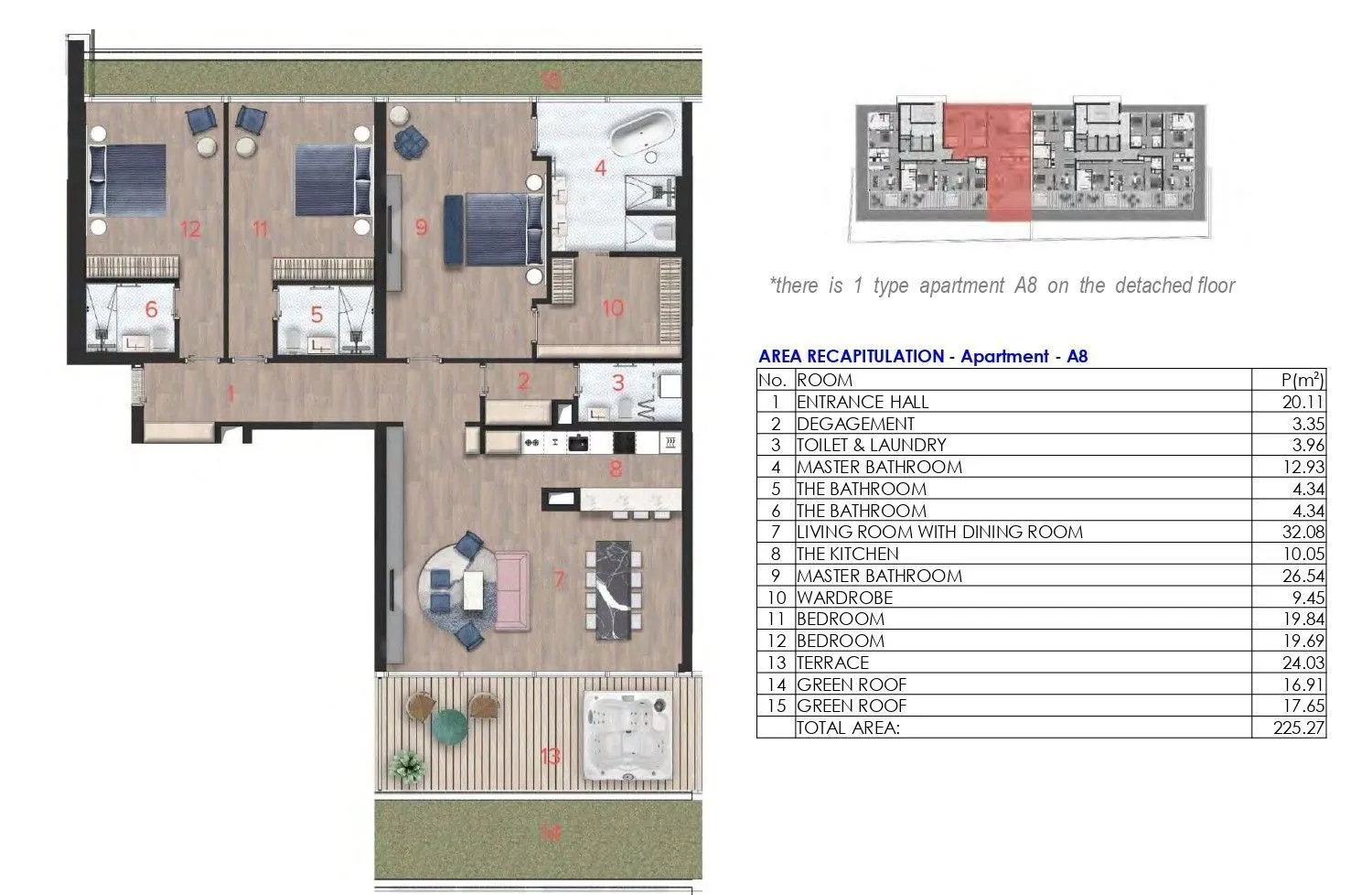 Sale, one bedroom apartment, 83m², Budva, Crna Gora