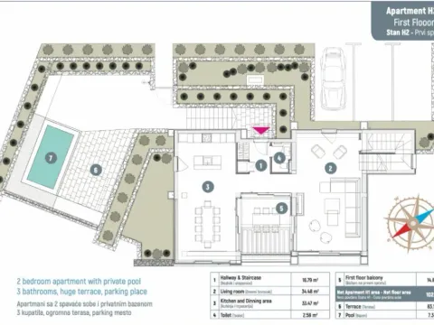 Sale, two bedroom apartment, 164m², Donja Lastva, Tivat - image 10