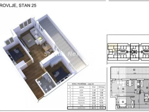 Sale, three bedroom apartment, 88m², Adice, Novi Sad Sve Podlokacije