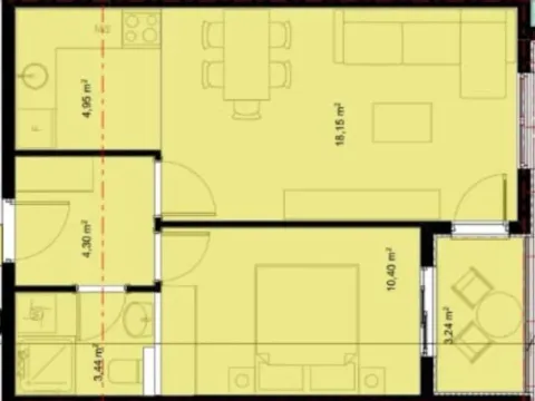 Prodaja, jednosoban stan, 43m², Stari Aerodrom, Podgorica - image 3