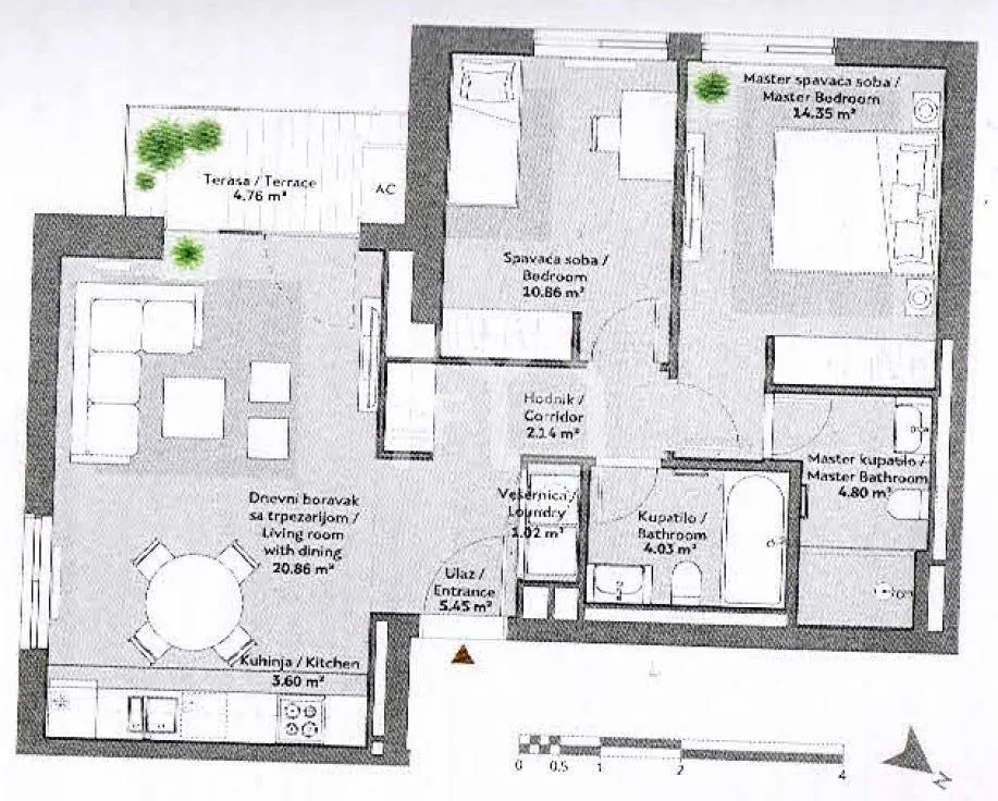Sale, three bedroom apartment, 72m², Savski Venac, Beograd