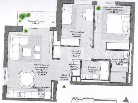 Sale, three bedroom apartment, 72m², Savski Venac, Beograd - image 2