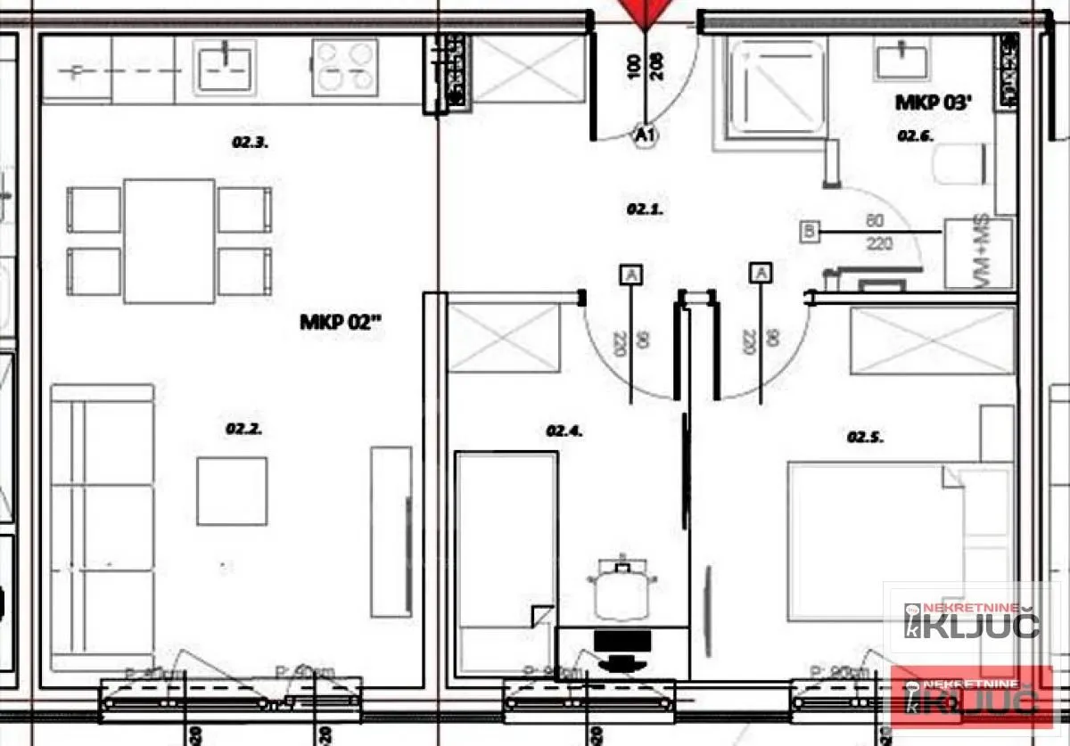 Sale, two bedroom apartment, 48m², Novo naselje, Novi Sad