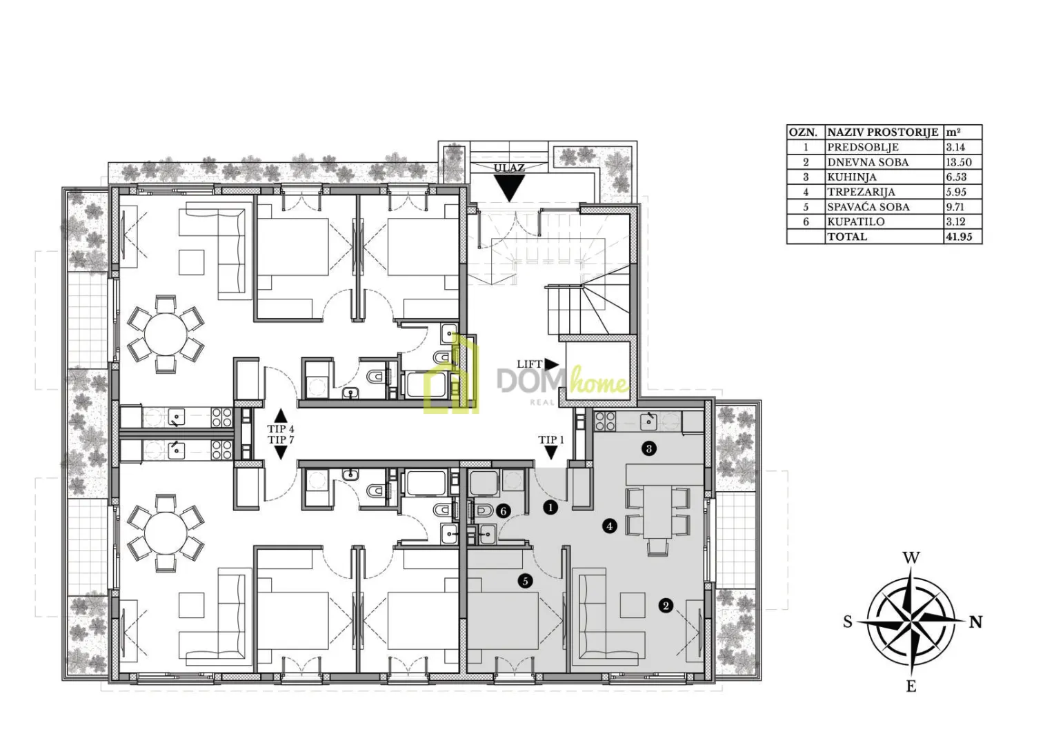 Prodaja, jednosoban stan, 42m², Kumbor, Herceg Novi