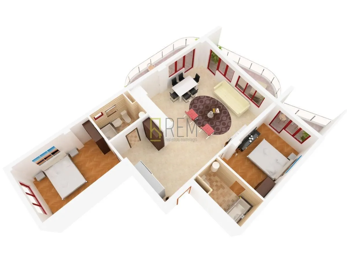 Sale, two bedroom apartment, 120m², Bečići, Budva
